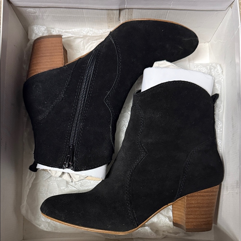 Steve Madden Black Suede Ankle Booties